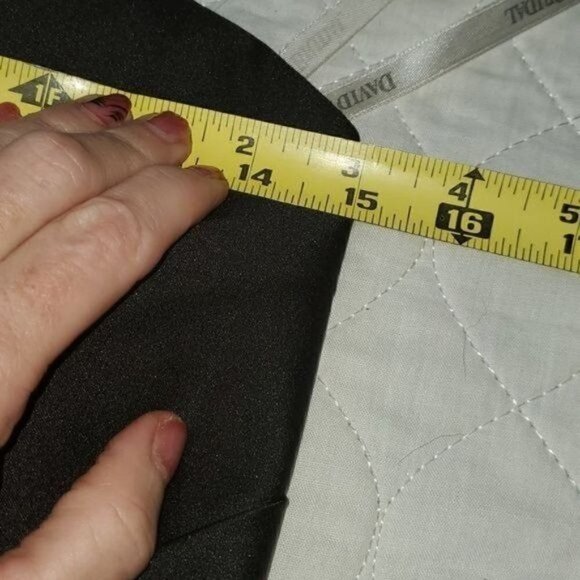 David's Bridal Black Satin Strapless Short Lined Pickup Event Sz 6 Dress - Picture 7 of 10